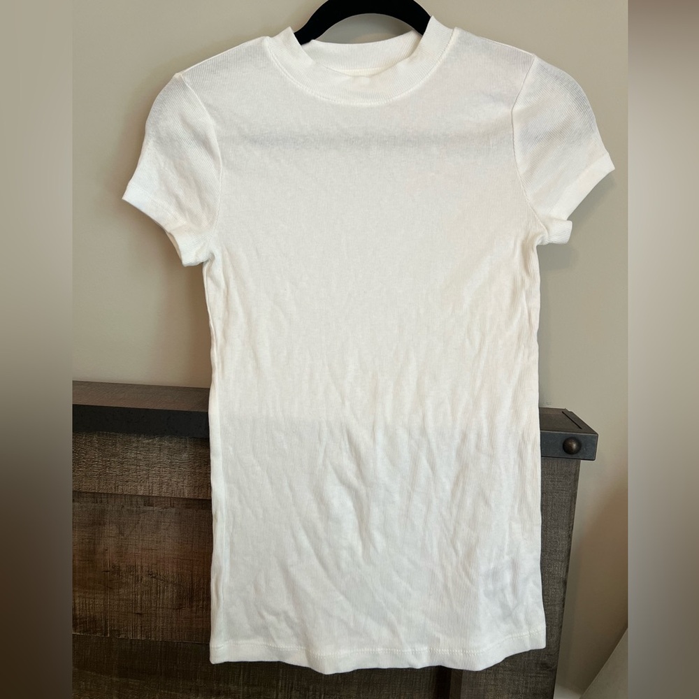 a new day Soft White Ribbed Crew Tee